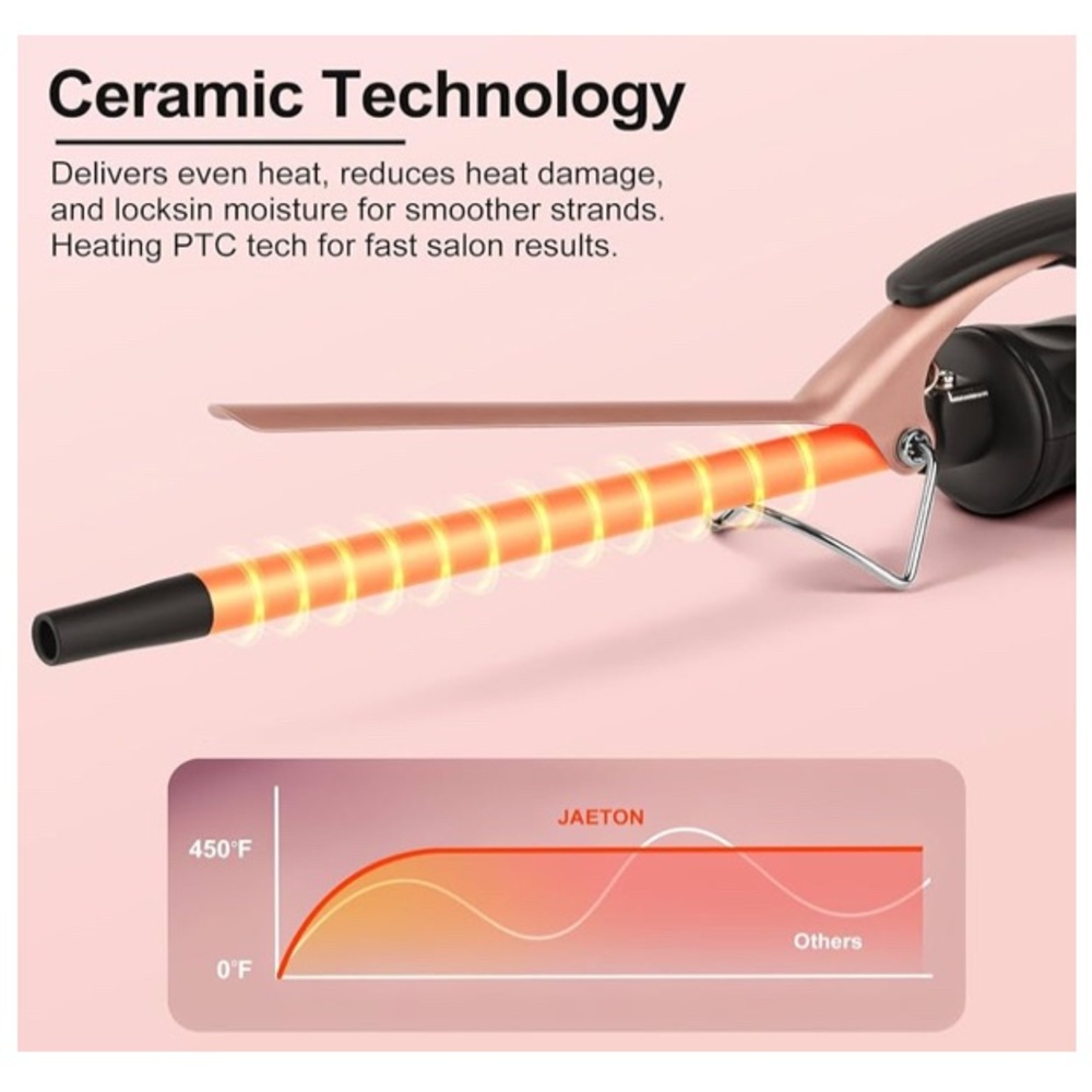 NEW 3/8" Curling Iron Set with Clips and Glove - Picture 4 of 6